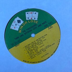 Vinyl Record Vintage 70’s the persuaders thin line between love and hate